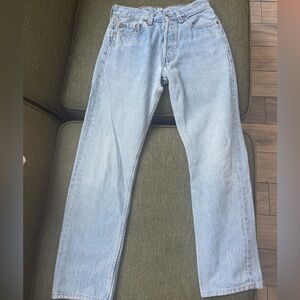 Light Blue Denim Jeans, vintage Levi’s 501, waist is 29
